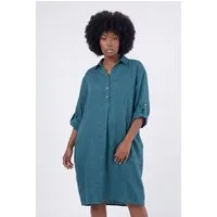 YC Fashion & Style Blusenkleid Leinen-Tunika Oversized One Size in Unifarbe