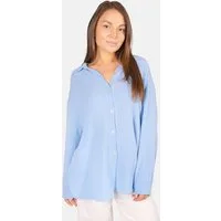 Seasons of April Hemdbluse Oversized Musselinbluse Sasha (1-tlg) Kurze Musselin Hemdbluse mit Knopfverschluss aus 100% Baumwolle