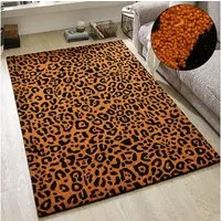 OTTO home Wollteppich Gabbo Leo, Leopardenmuster, handgearbeitet, rechteckig, Höhe: 14 mm, reine Wolle, Uni, Wohnzimmer, Schlafzimmer, Esszimmer