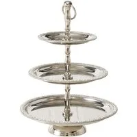 MF Dekoetagere Etagere Brilli Silber Drei Etagen Mit Kristallsteinen Edelstahl (1 St)