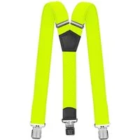 Fabio Farini Hosenträger 4cm Breites Y-Design verstellbar mit extra starken Clipverschluss, Neongelb