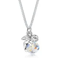 Elli Kette mit Anhänger Engel mit Kristalle Kugel 925 Sterling Silber, Engel
