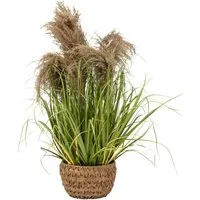 Kunstpflanze Künstliches Gras MAXIME im Flechttopf, 80 cm Zimmerpflanze, Atmosphera Créateur d'intérieur, Höhe 80 cm