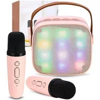 SinLaw Tragbares Bluetooth Karaoke Maschine für Kinder Erwachsene Karaoke-Maschine (Mit Sprachwechsler und LED-Leuchten)