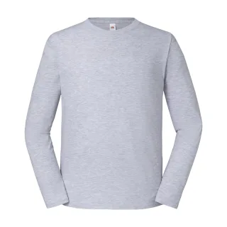 Fruit of the Loom - "Iconic 195 Premium" T-Shirt für Herren Langärmlig (Grau)