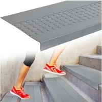 ANRO Stufenmatte Stufenschutz aus Gummi Treppenschutz Treppenmatte, Eckig, mit Coins/ Noppen Größe 30x60cm - rutschischer & anpassbar