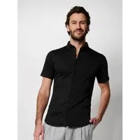 DESOTO Kurzarmhemd Jerseyhemd Casual Modern Button Down halbarm Flexibler Stretch