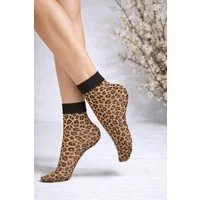 Lycille Feinsocken Transparente Damen Socken mit Leo-Muster – Fashion Söckchen