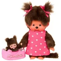 Monchhichi Plüschfigur Mutter & Kind Tragetasche 20 cm Monchhichi Puppe Geschenkverpackung