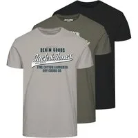 Jack & Jones T-Shirt Herren T-Shirt 3er Pack Baumwolle (Packung, 3er Pack)