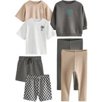 Next Shirt & Shorts Oberteil und Shorts, 7-teiliges Set (7-tlg)