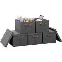 Woltu Aufbewahrungsbox (5 St., Set), mit Deckel, mit Griffen, faltbar