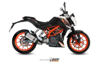 Sport Auspuff Komplettanlage inkl. Krümmer MIVV Suono Edelstahl KTM Duke 390 Bj. 2013-2016 mit ABE