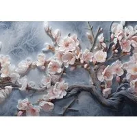 Wallarena Fototapete Blumen Kirschblüte 3D Effekt Vlies Tapete Schlafzimmer Wandtapete, Glatt Vlies Struktur Vinyl, Kunst, Tapete inklusive Kleister Vliestapete Motivtapete Wohnzimmer