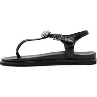 Derimod Sandalen aus Lackleder Sandale Echtes Leder, Weiches Futter, Schnallenverschluss, Knotendetail