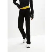bonprix Sporthose aus Baumwoll-Stretch, Bootcut, Slim fit, Kontrastdetail am Bund