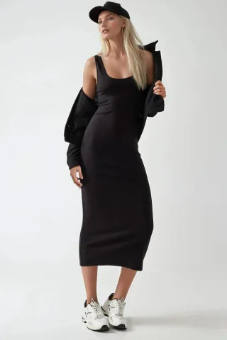 Soft Touch Basic Midi-Kleid