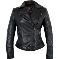MDM Bikerjacke Damen Lederjacke Echtleder Leichte Sommer Lederjacke für Damen