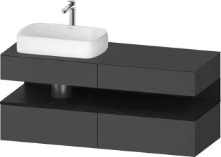 Duravit Qatego Konsolenwaschtischunterbau wandhängend Graphit Matt 1400x550x600 mm - QA4765016490000 QA4765016490000