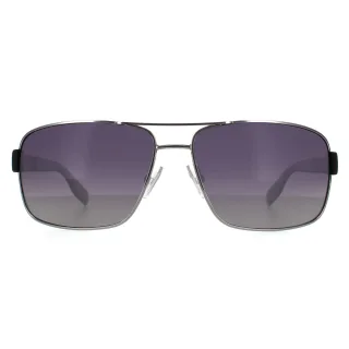 Hugo Boss Wrap Herren Ruthenium grau Gradient polarisierte Sonnenbrille