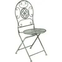 Kobolo 4-Fußstuhl Metallstuhl Gartenstuhl Vintage Nostalgie, Stuhl aus Metall antique (Einzelstück, 1 St), 40Lx43Bx46/93Hcm