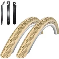 maxxi4you Fahrradreifen 2 x Schwalbe Delta Cruiser Plus 28 x 1,40 Creme/Reflex inkl. RH