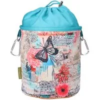 bellaCott Wäscheklammern Wäscheklammerbeutel Schmetterling, Ø18 x 31 cm, Baumwolle, 2 Karabiner, Auf links Waschbar bei 40 Grad/bügelbar, Trockner auf niedriger Stufe