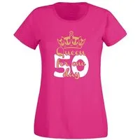 G-graphics T-Shirt 50 – Queen for one day Slim-fit Damen T-Shirt mit Motiv zum 50. Geburtstag