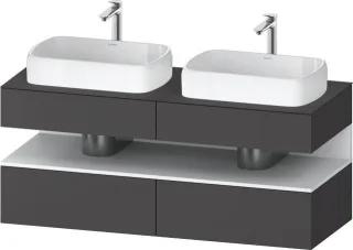 Duravit Qatego Konsolenwaschtischunterbau wandhängend Graphit Matt 1400x550x600 mm - QA4767018490010 QA4767018490010
