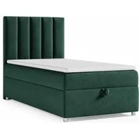 Best for Home Boxspringbett Trinity K10 SINGLE mit Bettkasten & Bonellfederkern, Komfort Topper H3 (Einzelbett, Polsterbett gepolstertes Kopfteil, Jugendbett, Kinderbett versch. Größen, 70x200 80x200 90x200 100x200 cm), mit oder ohne Topper, Flexible