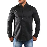 CARISMA Langarmhemd Herren langarm Stehkragen Hemd H-902-regular fit Regular Langarm Stehkragen Uni