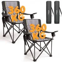 HOMECALL Campingstuhl Übergroßer Klappstuhl mit hoher Rückenlehne, XXL Faltstuhl Gepolstert (Bis 360KG Belastbar, 2 St), Robust und Zuverlässig klappstuhl für Outdoor, Balkon, Garten