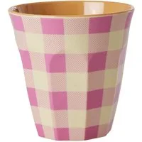 rice Becher Rice Melamin Becher Medium Pink mit Streifen Muster, 1-tlg., Melamin