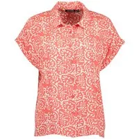 Blue Seven Blusenshirt 180316 Damen Bluse Allover-Print mit Hemd-Kragen & überschnittenen Schultern