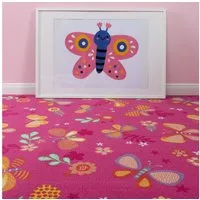 Steffensmeier Teppichboden Sophia, Rechteckig, Schmetterlinge, Kinderzimmer