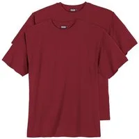 ADAMO Rundhalsshirt 2er Pack T-Shirts rot Übergröße Adamo Fashion