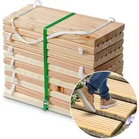 Gartenwelt Riegelsberger Holzfliesen Rollweg aus Lärche Gartenweg Holztritte Terrasse Dielen