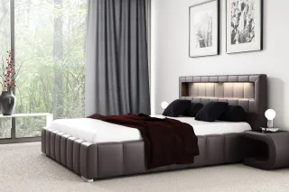 Polsterbett Bett LAUGE Komplettset 160x200cm inkl.LED in div. Farbvarianten