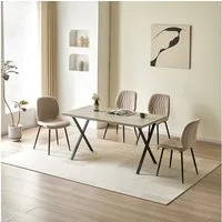 PPkrimnel Polsterstuhl Moderner ergonomischer Chenille-Esszimmerstuhl, Wohnzimmerstuhl (4 St), Küchenstuhl mit stabilen Metallbeinen, 4er-Set