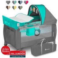 lionelo Baby-Reisebett LO-SVEN PLUS, ab Geburt bis 15kg mit Zubehör