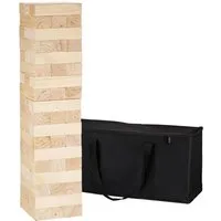 relaxdays Stapelspielzeug XXL Wackelturm Holz