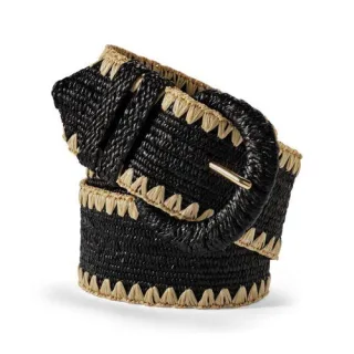 Raffia-Gürtel für Damen, Damen, size: regular, Zweifarbig, by Lands' End