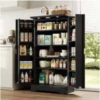 REDOM Sideboard Modernes Küchenschrank (mit LED-Sensorlicht & Gewürzregal, Weiß, Verstellbare Regalböden, 1 St., 120x60,5x40 cm), ideal für Küche & Wohnzimmer