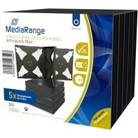 Mediarange CD-Hülle 5 CD Hüllen 4er Jewelcase 22 mm für je 4 BD / CD / DVD schwarz