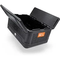 Spetebo Thermobehälter Thermobox faltbar schwarz zum Warmhalten und Kühlen, Syropor (Kunststoff EPP), (Anzahl, 1-tlg., Stück), Handliche Griffmulden