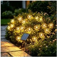 Salcar LED Solarleuchte LED Feuerwerk Lichterkette Solarleuchte Gartenleuchte Außen, Warmweiß