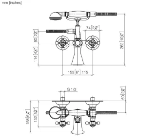 Dornbracht Wannenbatterie für Wandmontage 25023360-39