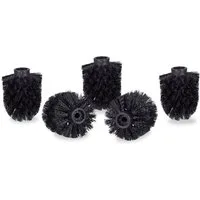relaxdays Badezimmer-Set WC Bürstenkopf Ersatz im Set 9,5 mm, schwarz