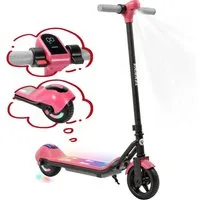 Vankel Elektro-Kinderroller E-Scooter für Kinder, ab 6 Jahren, mit Bunten LED-Lichter & Bluetooth, 14 km/h Kinderroller, E-Bremse, 5–9 km Reichweite