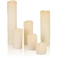 relaxdays LED-Kerze 6er Set aus Echtwachs
